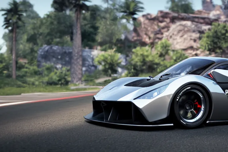 Image similar to photo wallpaper sport car gran turismo 7 forza horizon need for speed fast and furious 5 unreal engine supercar hypercar game concept car octane render, 4 khd 2 0 2 2 3 d cgi rtx style chrome reflexion global illumination ray tracing hdr arstation pixar and disney unreal