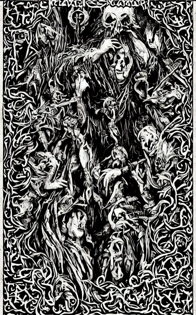 Prompt: talavera de la reina masterpiece black metal album cover