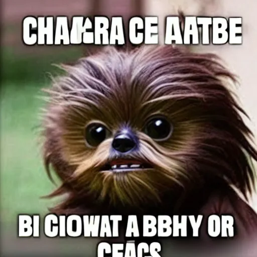 Prompt: Chewbaca as a baby with big eyes