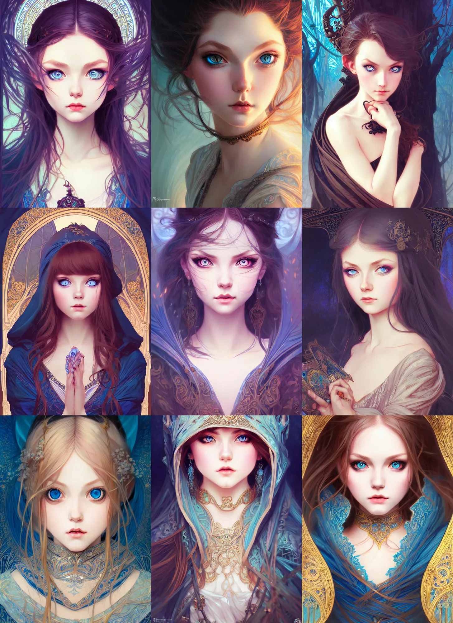 Prompt: girl venizian era, big blue eyes, dark fantasy, extremely detailed, sharp focus, portrait, smooth, digital illustration, by rossdraws, mucha, frank franzzeta, sakimichan