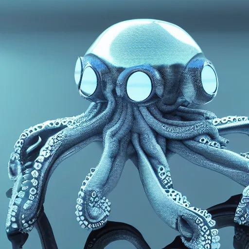 Prompt: robotic octopus, octane render, 4K, realistic reflection