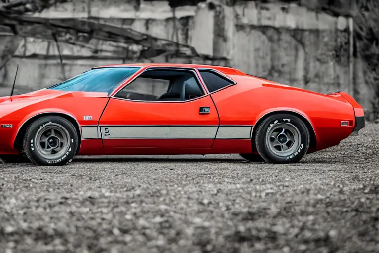 Image similar to 1974 AMC AMX/3, (Sony a7R IV, symmetric balance, polarizing filter, Photolab, Lightroom, 4K, Dolby Vision, Photography Award)