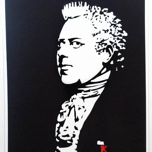 Image similar to individual king george iii silk screen portrait banksy style