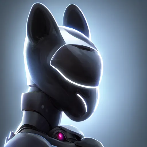 Prompt: very very beautiful furry art, bust profile picture of a male robotic anthro orca, dark visor covering top of face, commission on furaffinity, cgsociety, octane render, disney
