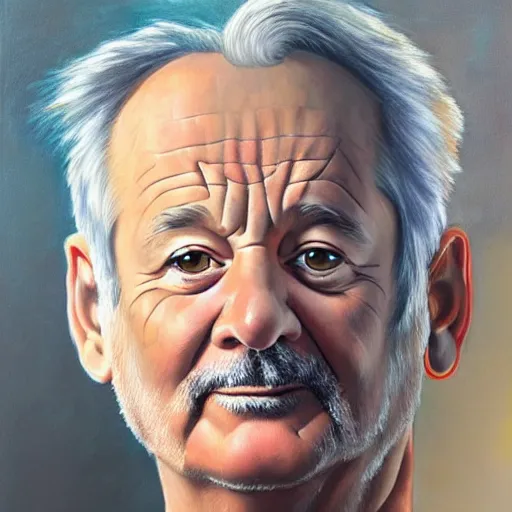 Image similar to close up portrait of bill murray painted by magali villeneuve