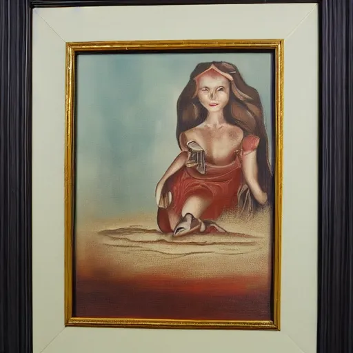 Prompt: an unsettling framed painting