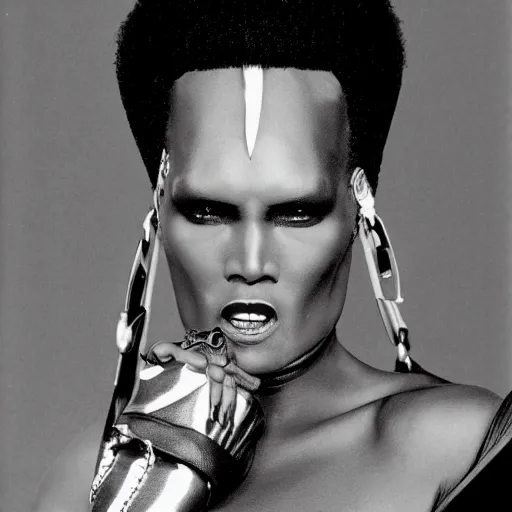 Image similar to grace jones as a space pirate