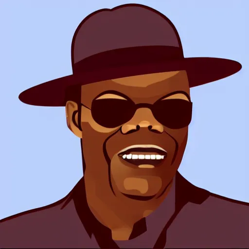 Image similar to a nice vector sticker of samuel l jackson