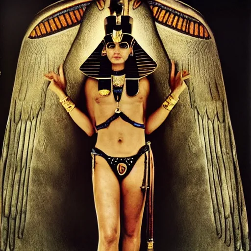 Image similar to portrait of egyptian god set, annie leibovitz