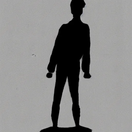 Image similar to symmetry!! black and white silhouette drawing of a full body person standing, on white background by stanhope forbes, centered, clean image