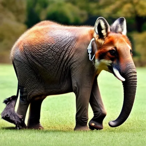 Image similar to half elephant half fox