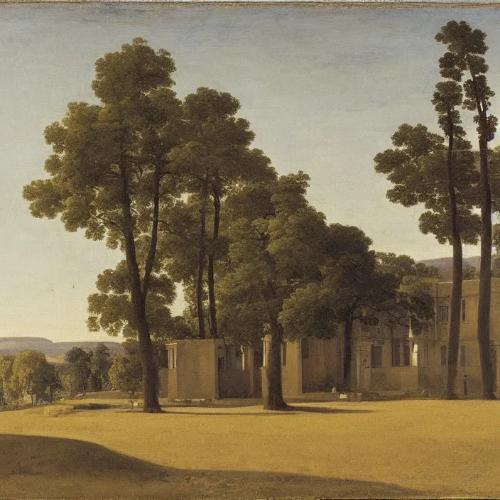 Image similar to a building in a serene landscape, by jean - auguste - dominique ingres