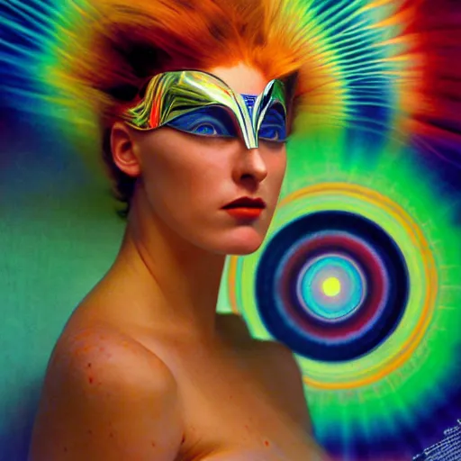 Prompt: extremely beautiful futuristic super schizophrenic psychedelic prismatic superhuman, lush detail, national geographic, steichen, herb ritts, roger deakins, anne leibovitz, alphonse mucha, art deco, sharp focus, ultra - realistic, hyperrealism, psychosis, beautiful psychotic radiant madwoman, super schizophrenic superhuman superhero, illuminated, volumetric light