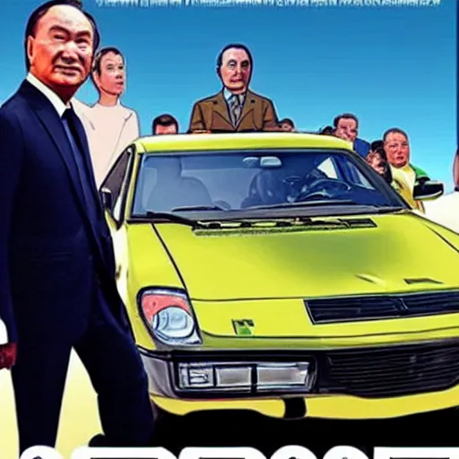 Image similar to Nursultan Nazarbayev in style of a GTA poster