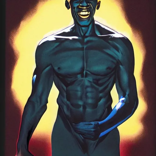 Prompt: barack obama as beast from x - men, graphic novel drawing by alex ross