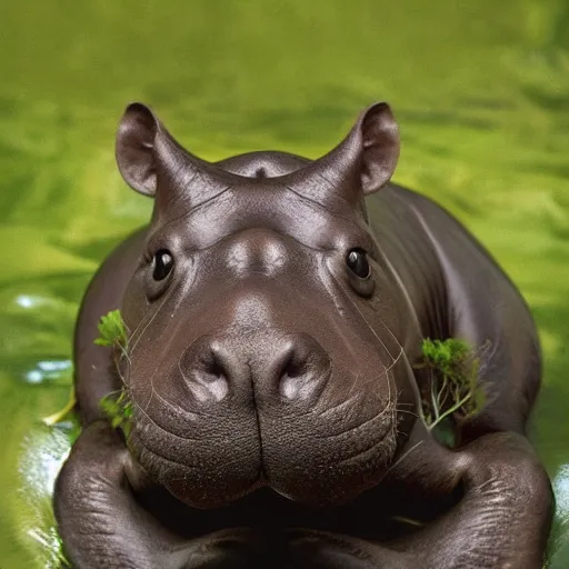 Image similar to hippopotamus cat hybrid, bold natural colors, national geographic photography, masterpiece, full shot