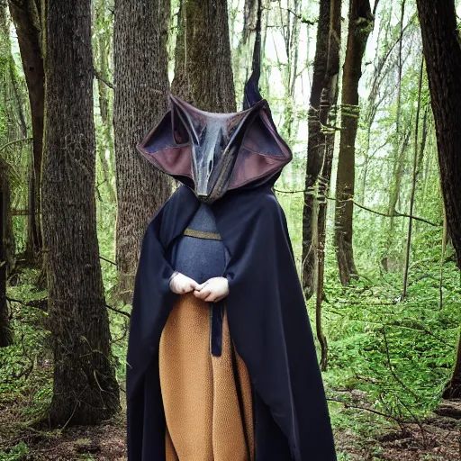 Prompt: medieval cloak wearing anthro lizard, photograph captured in the woods