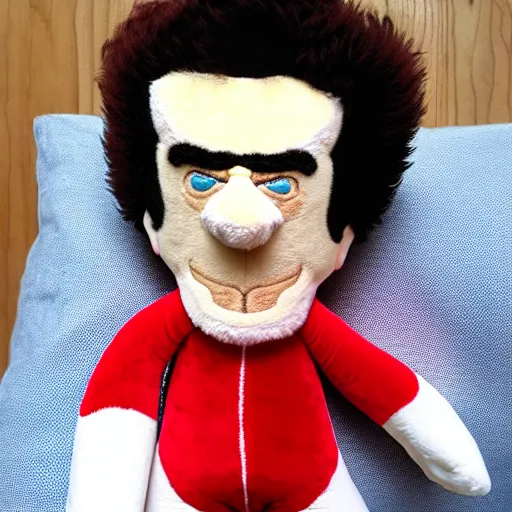 Image similar to cosmo kramer from seinfeld plushie, toy, fluffy, soft