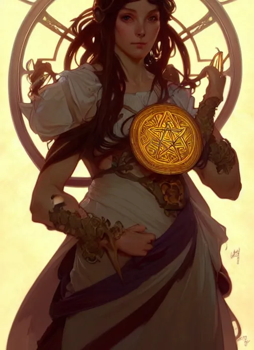 Image similar to digital character concept art by artgerm and greg rutkowski and alphonse mucha. clear portrait of an anthropomorphic tortoise cleric with glowing arcane runes painted on his shell, holding a pentagram shield, gritty coloring, intricate, elegant, digital painting, artstation, smooth, sharp focus