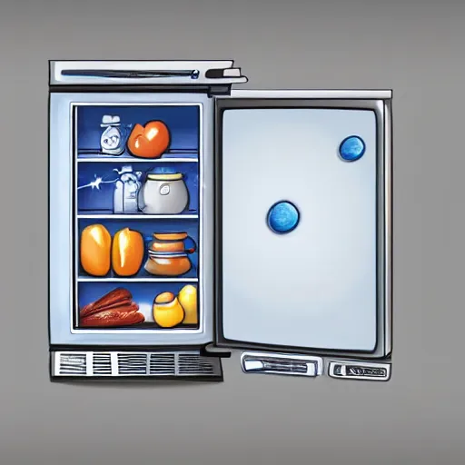 Image similar to a refrigerator that is a portal to the universe, highly detailed, concept art