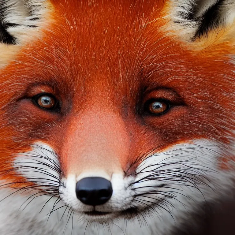 Prompt: close-up photograph of a fox, incredibly detailed, fluffy fur, very beautiful, studio lighting, 50mm lens