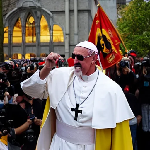 Prompt: hulk hogan as the new pope, dslr photo