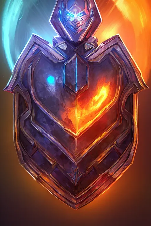 Image similar to shield fantasy epic legends game icon stylized digital illustration radiating a glowing aura global illumination ray tracing hdr fanart arstation by ian pesty and katarzyna da „ bek - chmiel