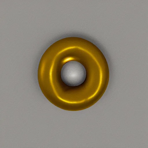Prompt: low poly 3d render of a golden donut, white room, soft lighting