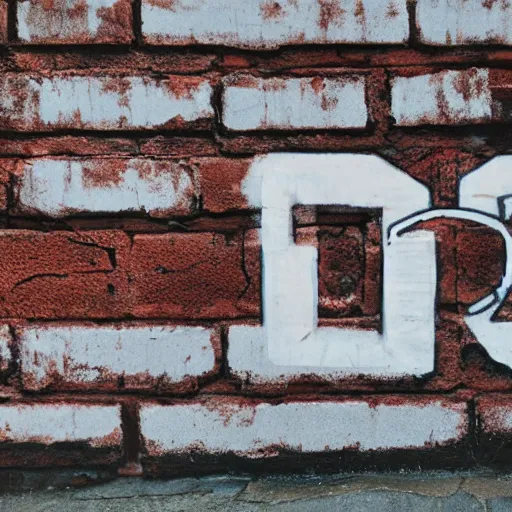 Image similar to the letter b graffitied on a brick wall