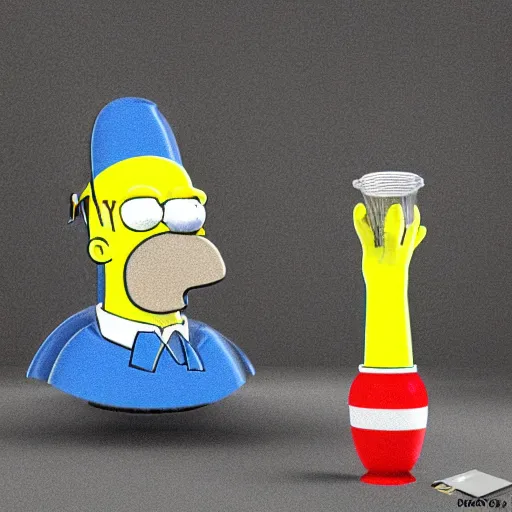 Prompt: homer simpson 3 d model computer generated