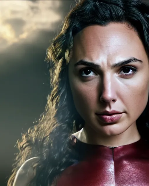 Image similar to gal gadot actress from death on the nil, movie, hyper realistic, hollywood promotional image, imax, 8 k