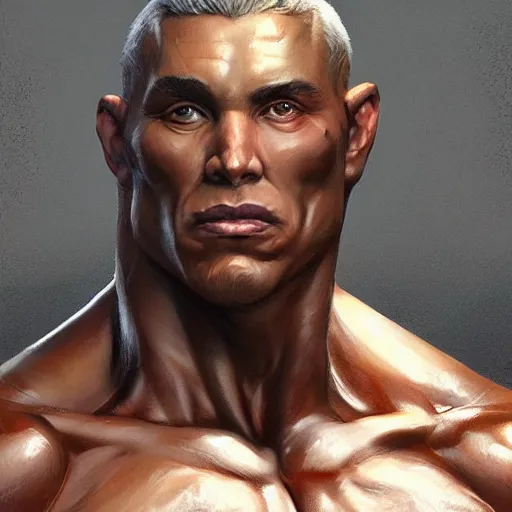 Image similar to extremely muscular man, mutant, grey skin, full body, 3 d model, artstation, painted by stanley lau, painted by greg rutkowski, painted by stanley, artgerm, masterpiece, digital art, trending on arts