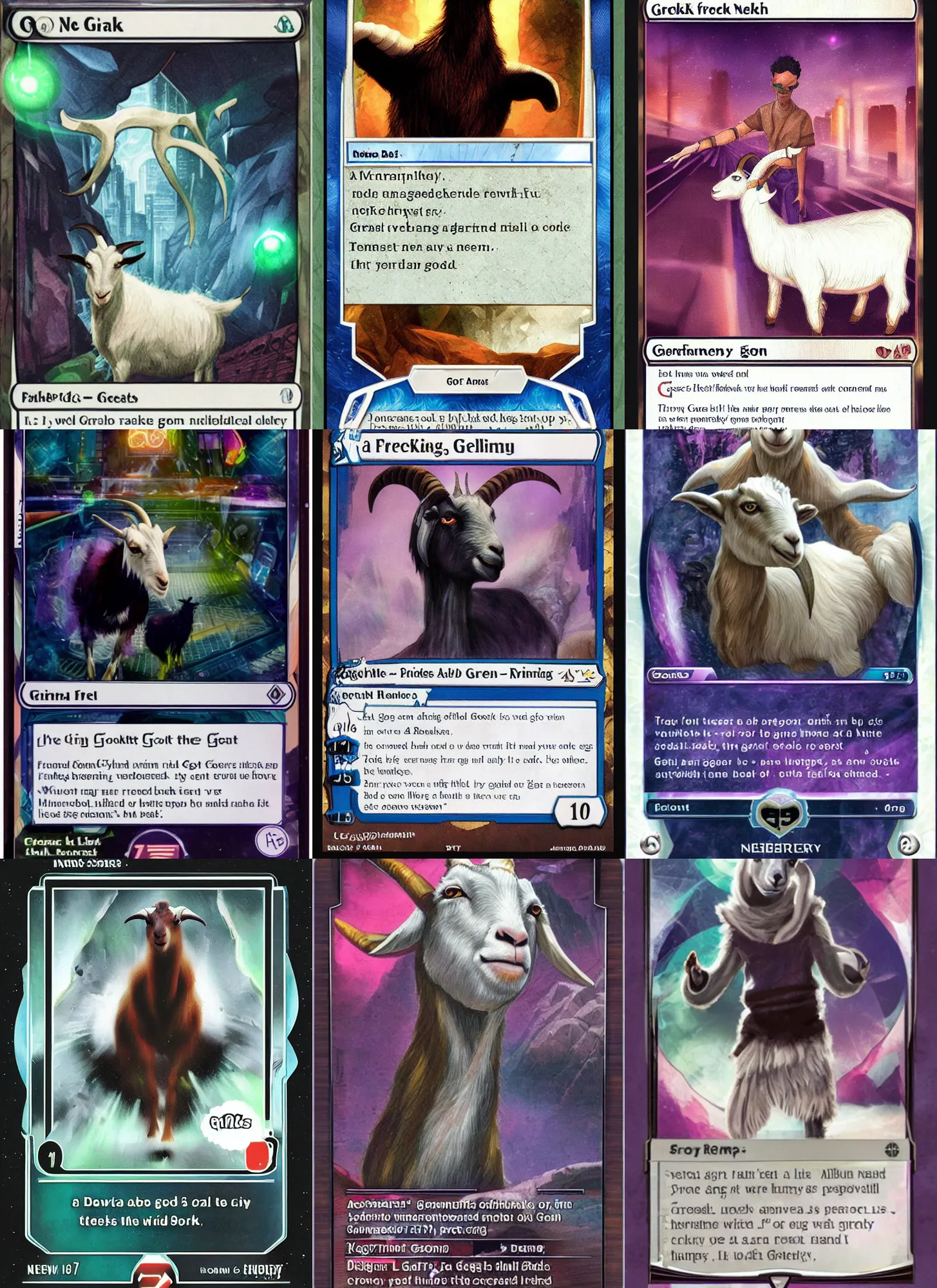 Prompt: A freaking goat as a Netrunner card
