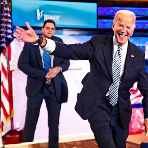 Image similar to Joe Biden loses a fortnite game, gets angry and throws his controller, breaks it