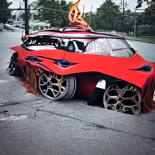 Image similar to satanic car