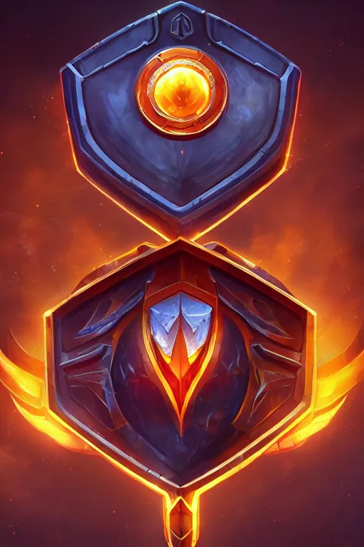 Image similar to shield fantasy epic legends game icon stylized digital illustration radiating a glowing aura global illumination ray tracing hdr fanart arstation by ian pesty and katarzyna da „ bek - chmiel