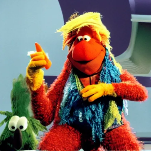 Image similar to Donald Trump as a Gorg, in Fraggle Rock