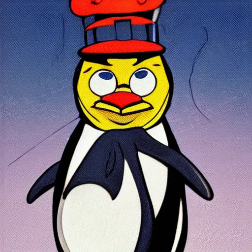 Prompt: a penguin vintage Looney Tunes