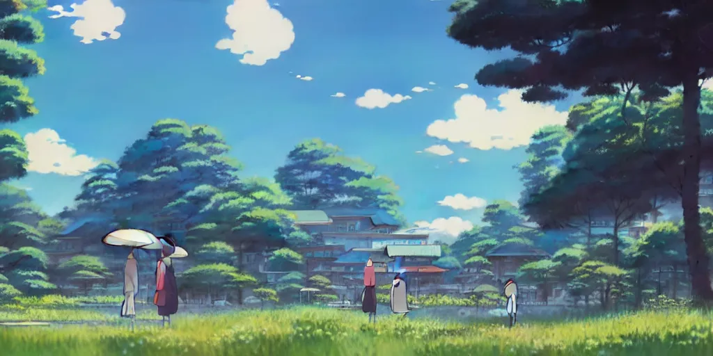 Prompt: a wholesome animation key shot of an japanese urban landscape, hipster vibes by studio ghibli, animation, sharp, rendered in unreal engine 5, focused, anime key art by greg rutkowski, bloom, dramatic lighting