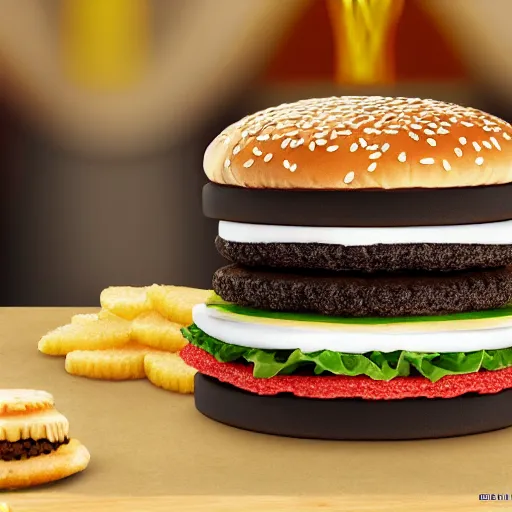 Prompt: New Mcdonalds burger the Big MacOreo - A big mag but with oreo crackers instead of a bun