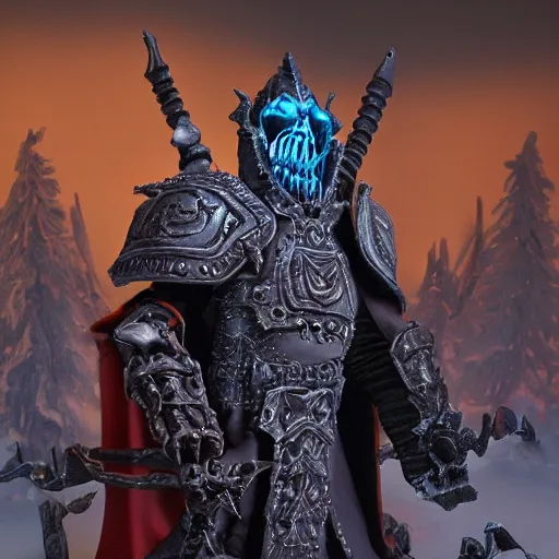 Image similar to the lich king, claymotion