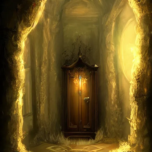 Image similar to the closet to narnia, dynamic lighting, fantasy concept art, trending on art station, stunning visuals, creative, cinematic, ultra detailed