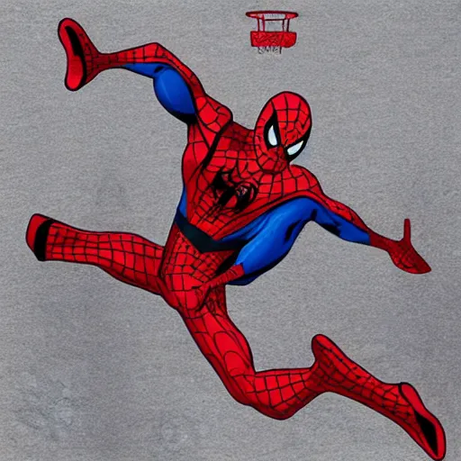 Image similar to SPIDERMAN do slam dunk