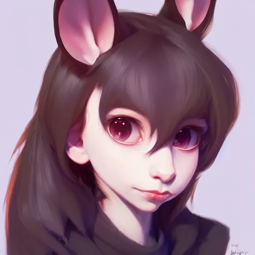 Image similar to character design portrait of an anthropomorphic furry rat girl with rat ears and a tail, 4 k, concept art, by wlop, ilya kuvshinov, artgerm, krenz cushart, pixiv.