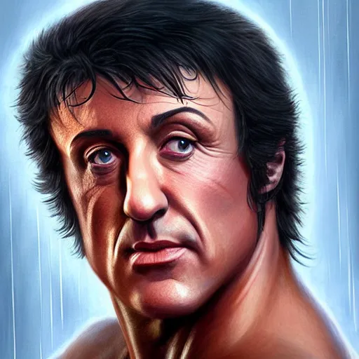 Image similar to portrait of sylvester stallone by charlie bowater