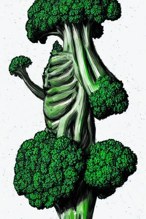 Image similar to ripped broccoli chad, full body, human figure, highly detailed, digital art, sharp focus, trending on art station, anime art style