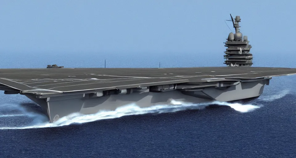 Image similar to an elaborate stealth aircraft carrier design