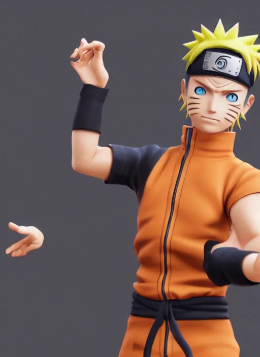 Prompt: Naruto, 3D character model, 3D render, photorealistic, 8k