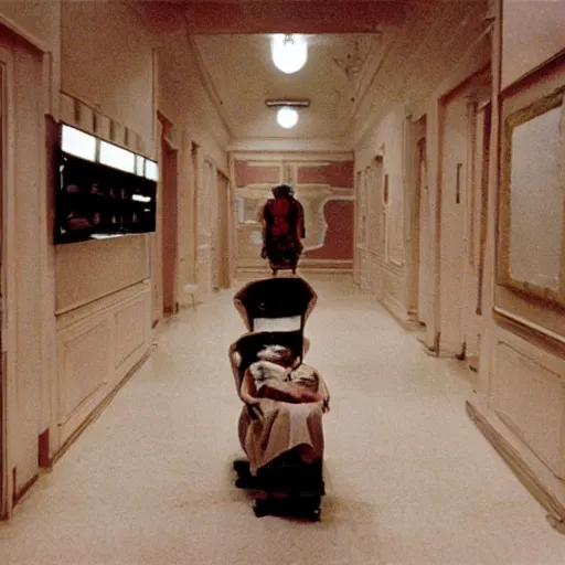 Image similar to The Backrooms, Stanley Kubrick cinematography