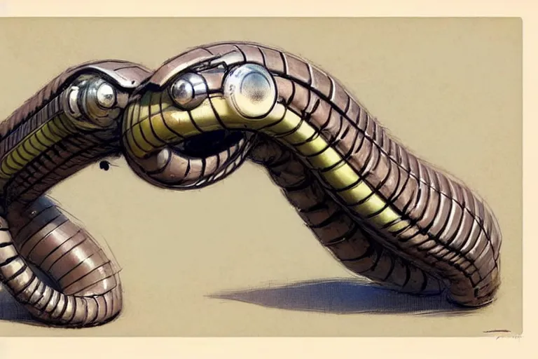 Image similar to ( ( ( ( ( 1 9 5 0 s retro future robot snake. muted colors. ) ) ) ) ) by jean - baptiste monge!!!!!!!!!!!!!!!!!!!!!!!!!!!!!!